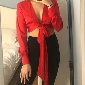 Nasty gal red tie top